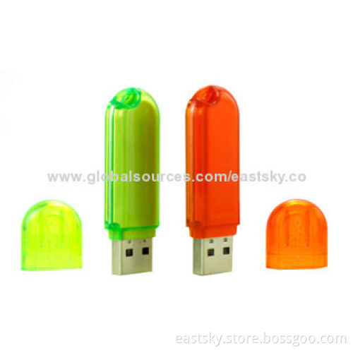 Promotional Thumb Drive with Plastic Cover, Available in 64MB to 32GB Memory Capacity SelectionsNew